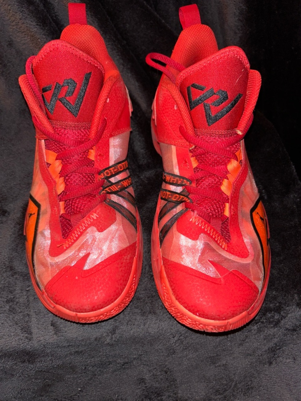 Jordan Kids Red and Orange Basketball Sneakers